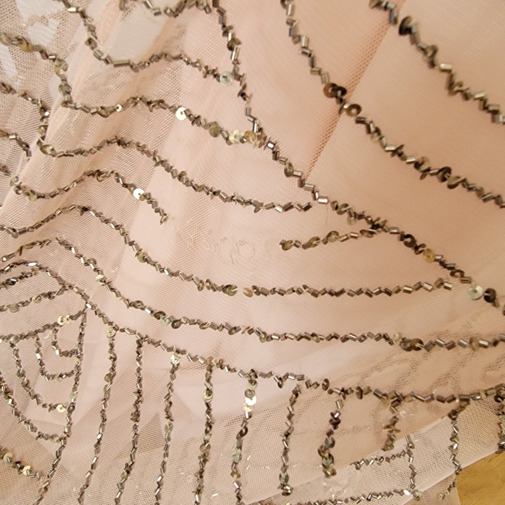 Adrianna Papell light pink beaded spaghetti strap gown - Picture 4 of 8